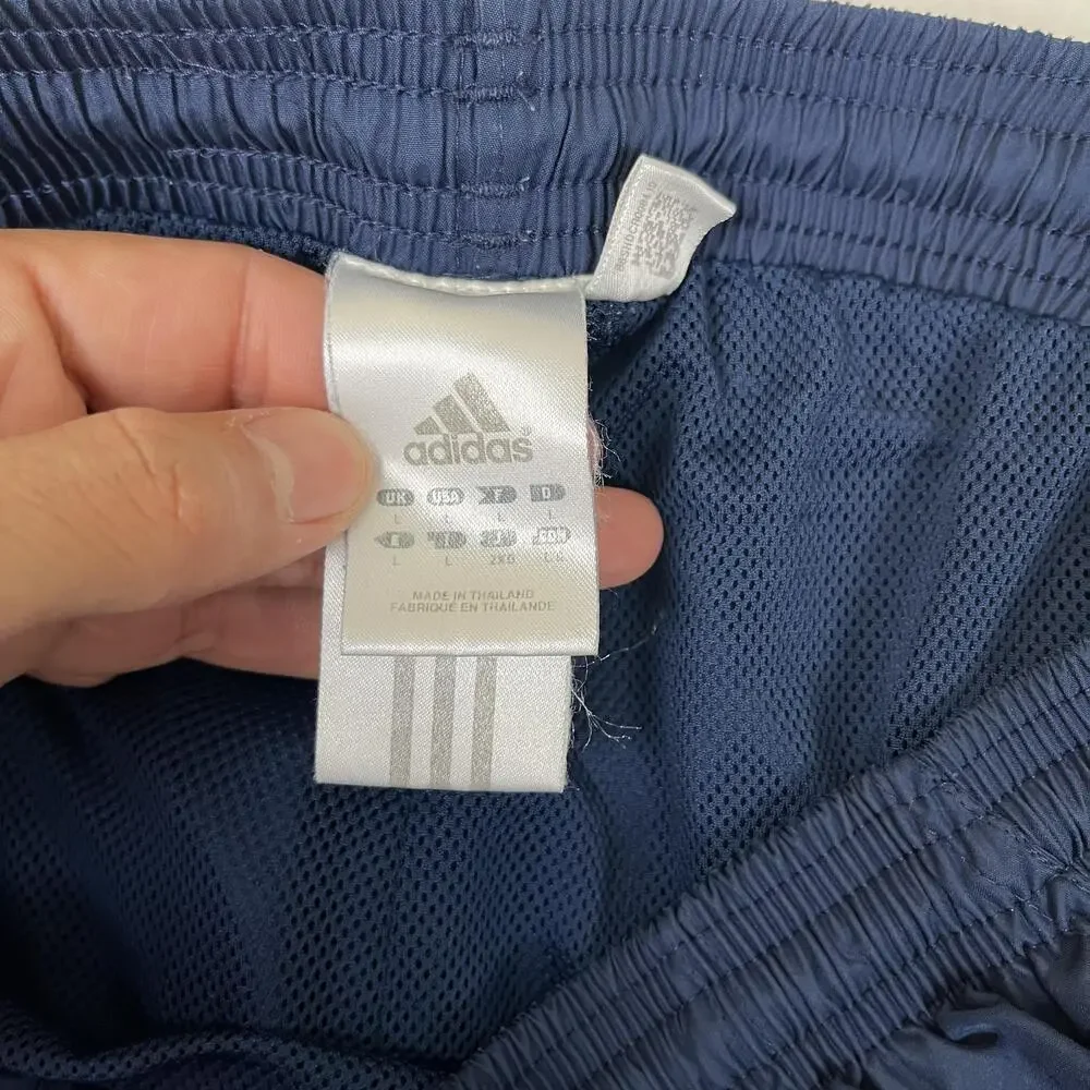 Vintage Adidas Track Pants Mens Large Blue 3 Stripe Climaproof Zip Hem Athletic